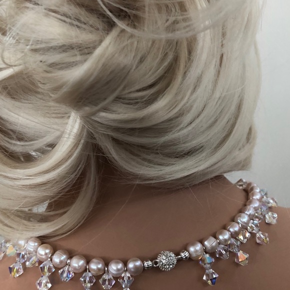 NWT Pearls and Swarovski Crystal Necklace Set - Picture 2 of 8